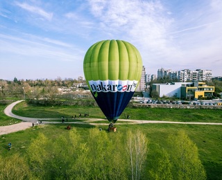 Панорамно издигане с балон за двама + видеозаснемане с 4К action камера край София