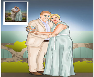 Animated fairy tale picture with three people