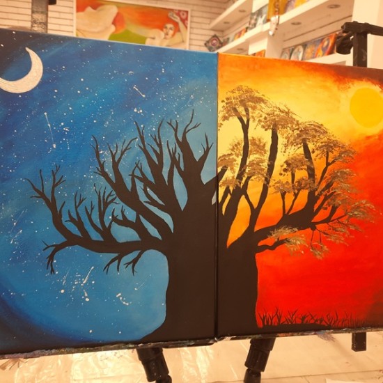 Създайте нещо красиво заедно с Рисуване за двама на обща картина от Makaroon