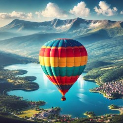 Панорамно издигане с балон край Сапарева Баня