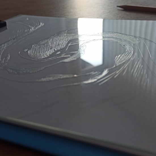 Графична техника суха игла - Създаване на собствен отпечатък и картина с паспарту от Макароон